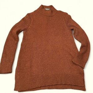 Wooden ships mock neck, wool blend, ladies long line sweater size Small/Medium